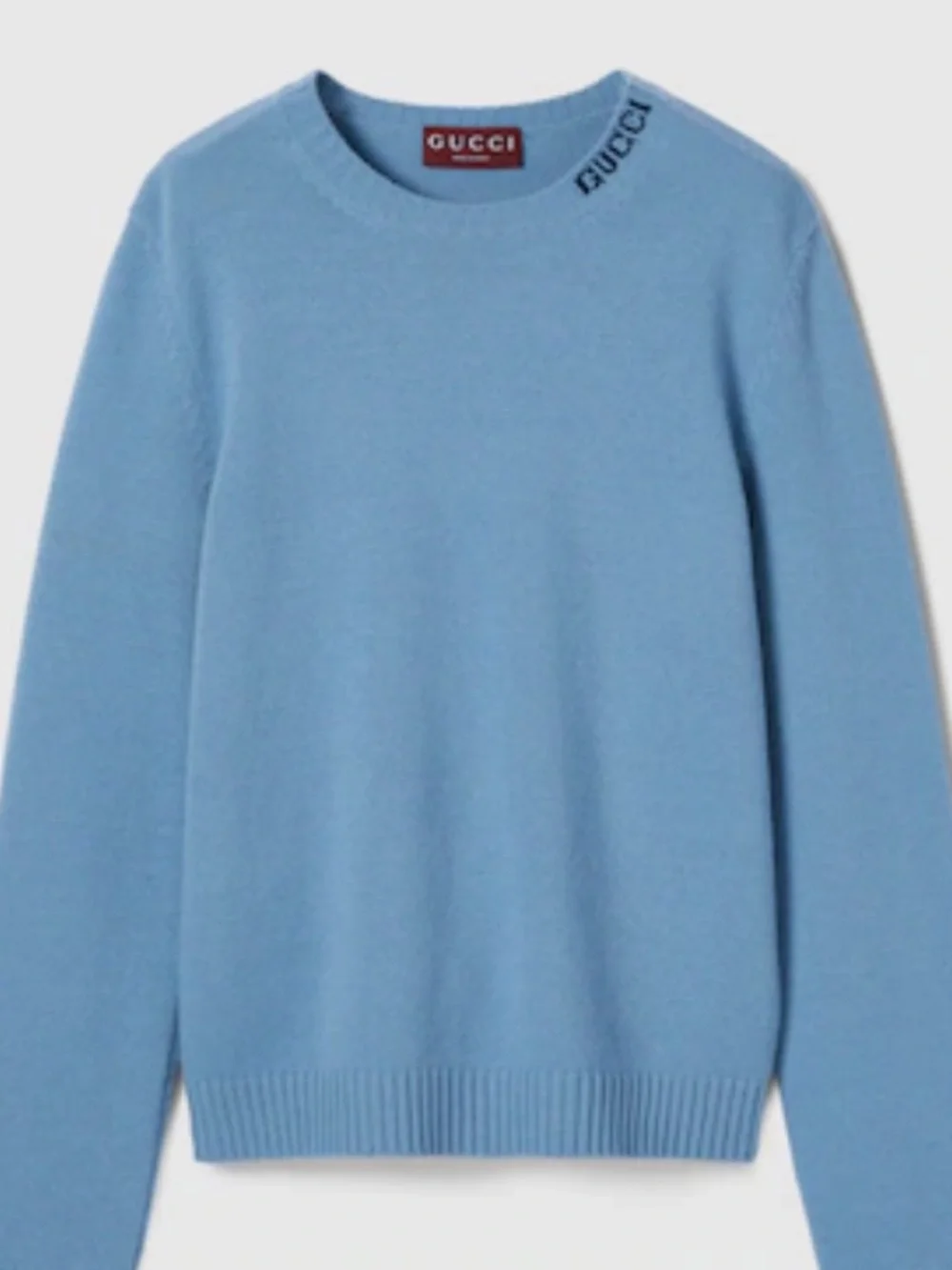 Gucci  Felted Blue Wool Knit Sweater with Intarsia.. Size XXXL.